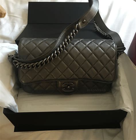 chanel metallic chain classic flap bag